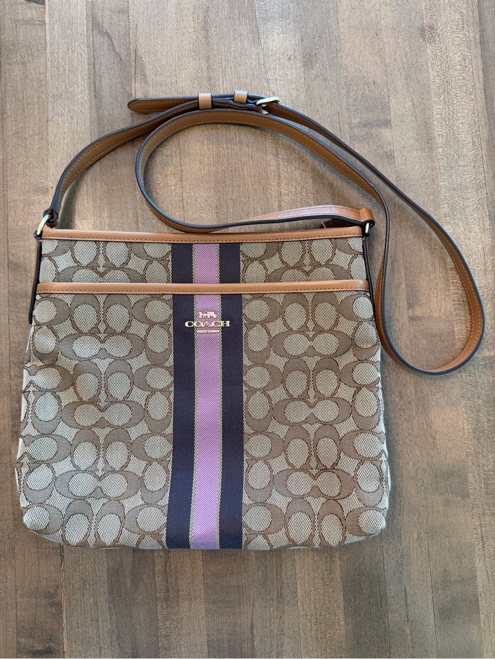 Coach File Crossbody Bag With Stripe